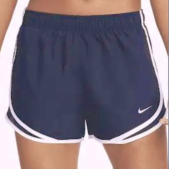 Nike running shorts Tempo navy blue white stripe classic line brief women’s L - Picture 1 of 10